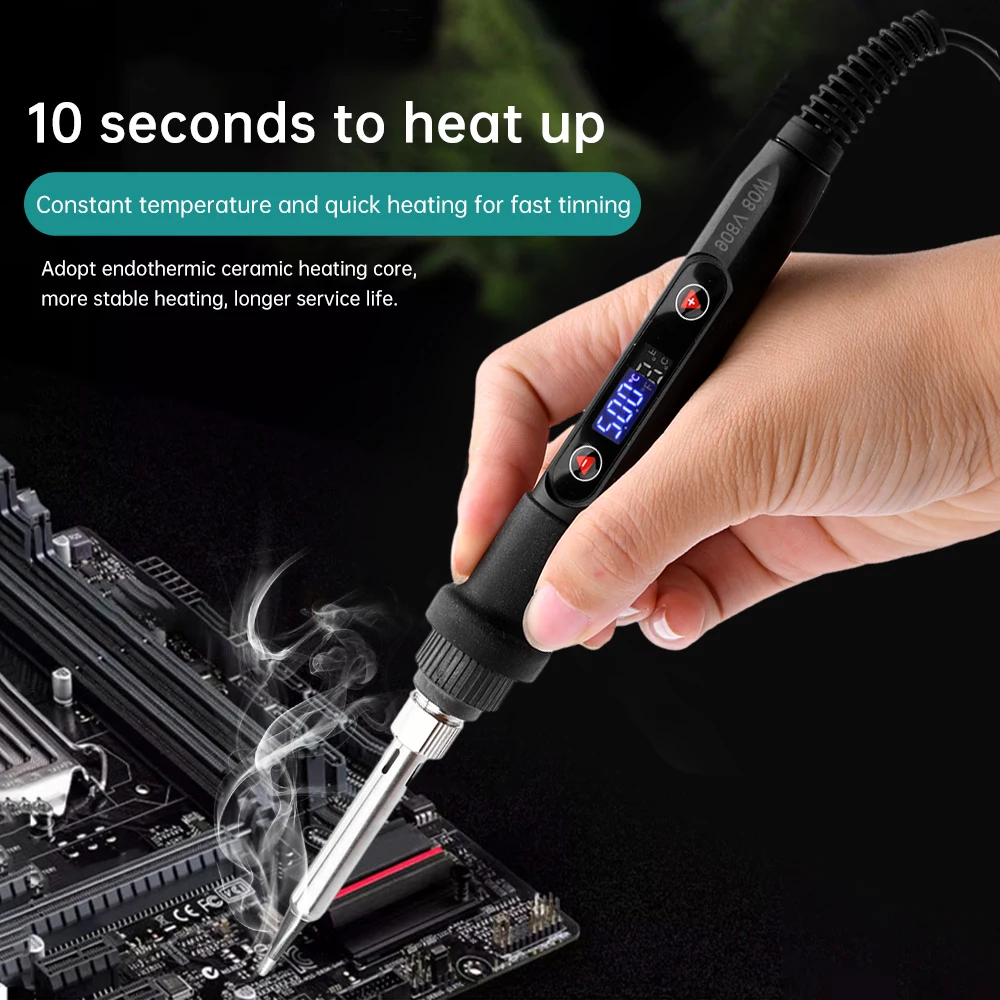 AC110V AC220V Electric Soldering Iron 80W Welding Tools Soldering Iron Computer Phone Repair Tools EU US LED Digital Display