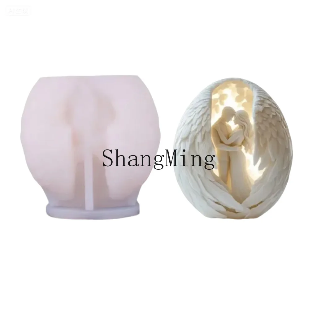 

PYH Valentine's Day couple wings silicone mold DIY handmade diffuser stone ornament scented candle silicone mold