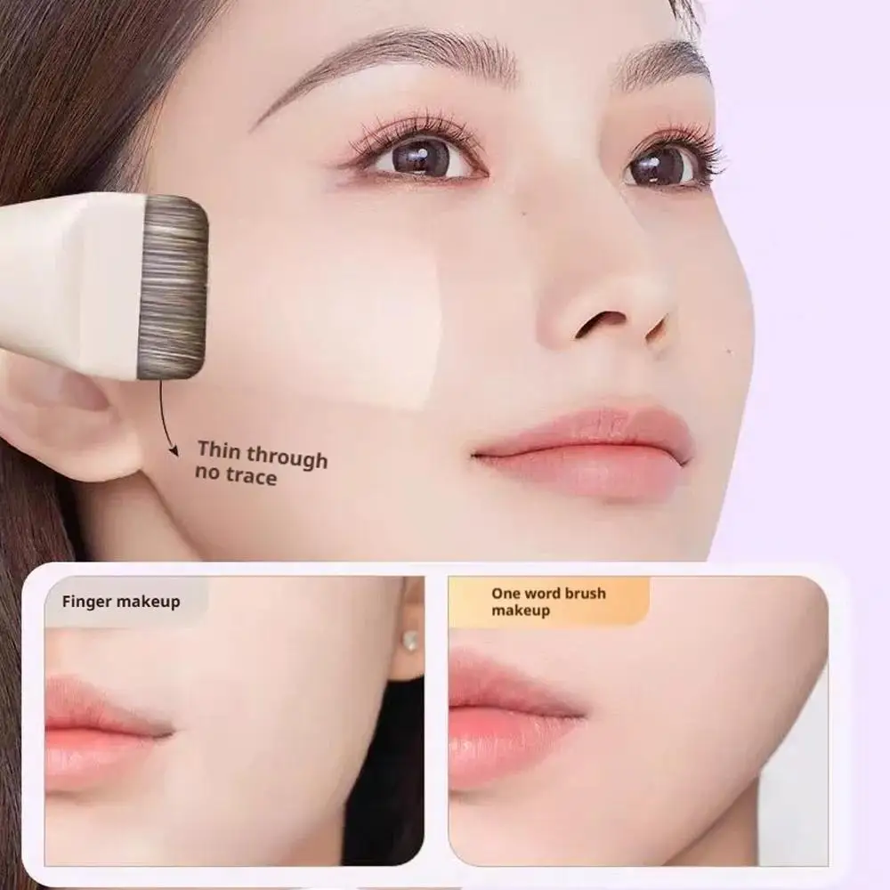 Pinceau de fond de teint Ultra fin, sans trace, pour Contour du visage, plat, mélange de fond de teint, crème, pinceaux de maquillage liquide