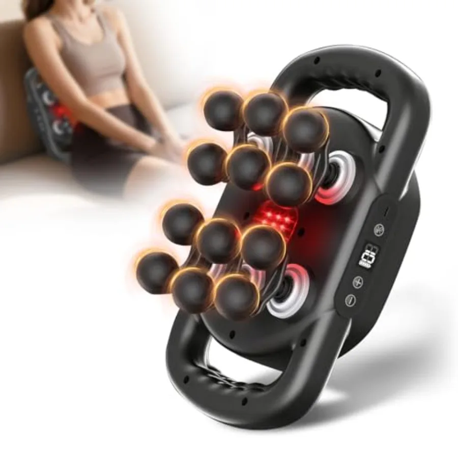 

Массажный пистолет с 12 насадками для глубокого массажа тканей, электрический массажер с 9 уровнями и 9 режимами, беспроводной, для спины/шейного отдела/стоп/рук/тела/ног/плеч