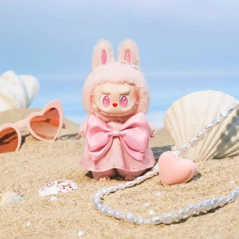 Оригинальный POPMART labubu, ограниченная серия MOKOKO, плюшевая вечеринка, летний виниловый кулон, подвесная карта, брелок для ключей, модель в подарок