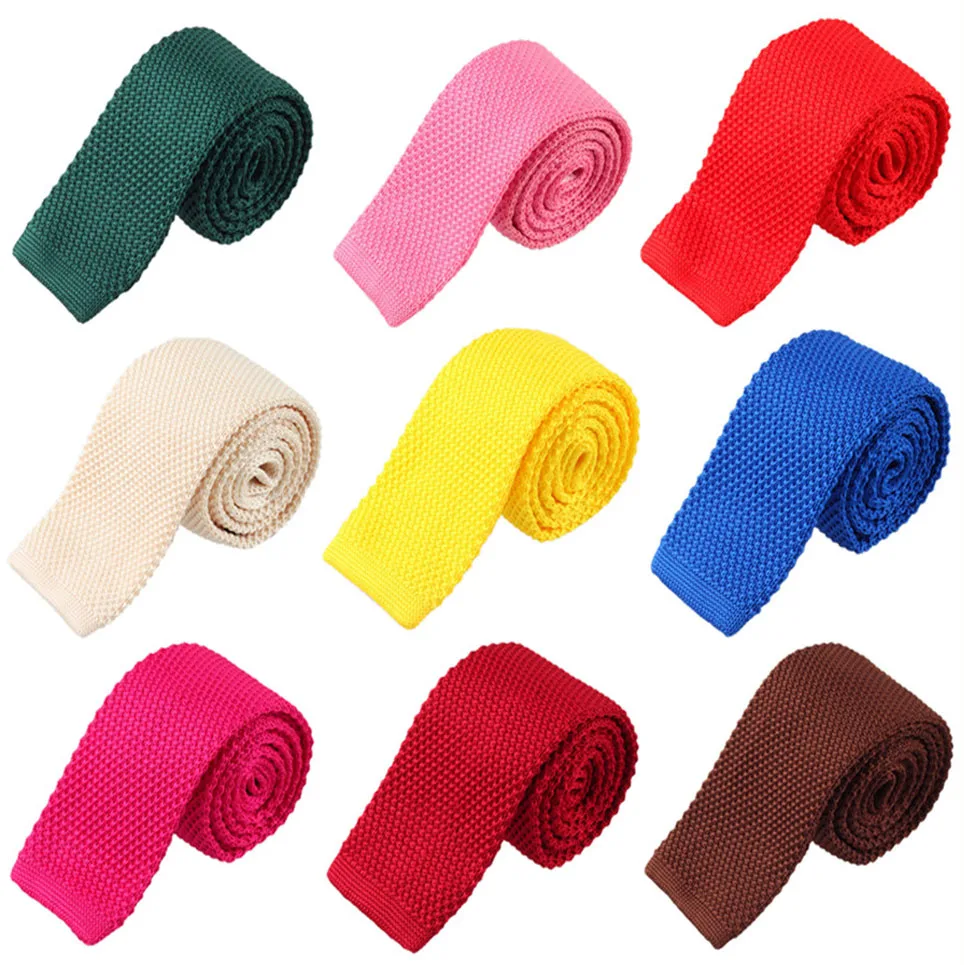 Mens Tie Vintage Accessories 5cm/2in Cotton Knitted Slim Necktie for Men Women Corbatas Para Hombre  Gravatas Cravate