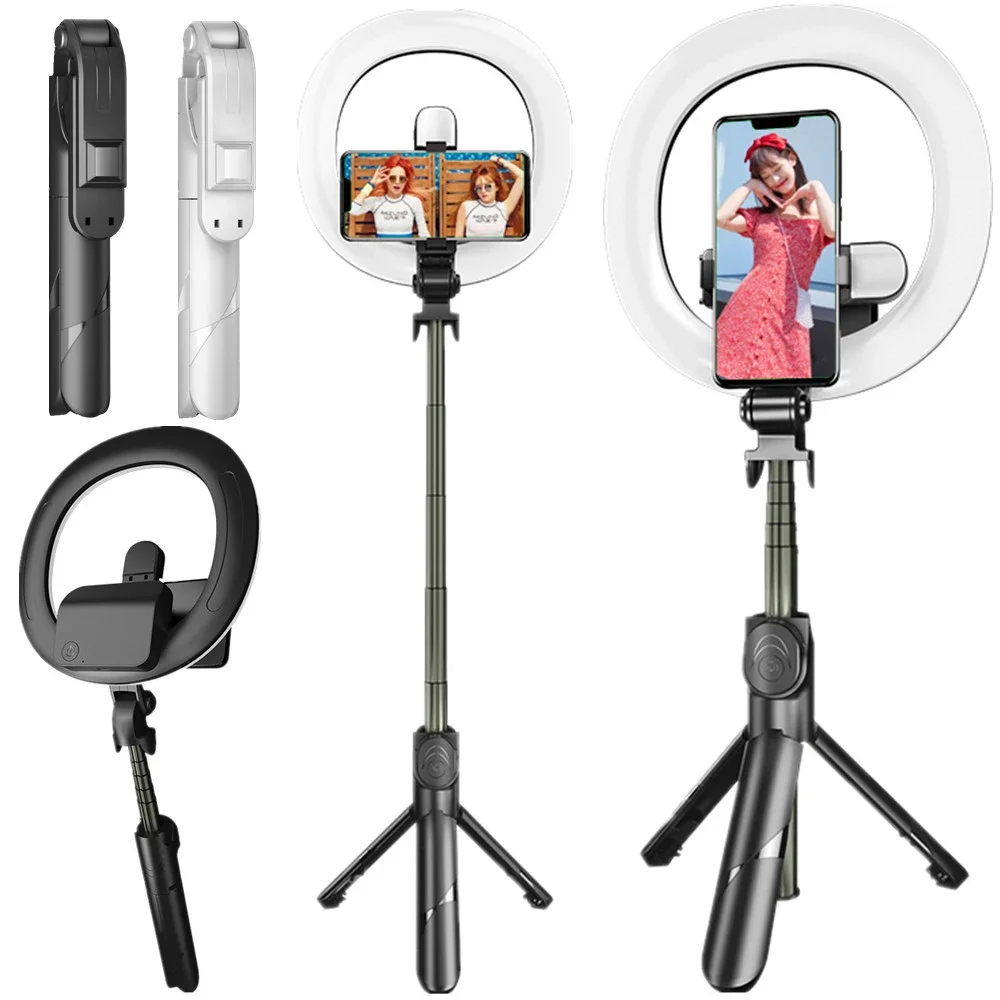 Hete Verkoop 18.5Cm Selfiestick Met Abs Aluminiumlegering Materiaal Ondersteuning Licht Vullen