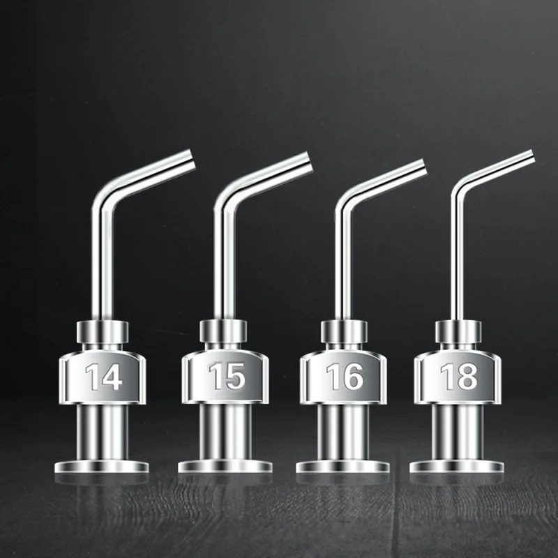 Imagem -02 - Dispensador Agulha 45 Graus Bent Metal Seringa Agulha Metal Dispensador Agulha Dispensador Agulha Dispensador Acessórios 0.5 Polegada Aço Inoxidável
