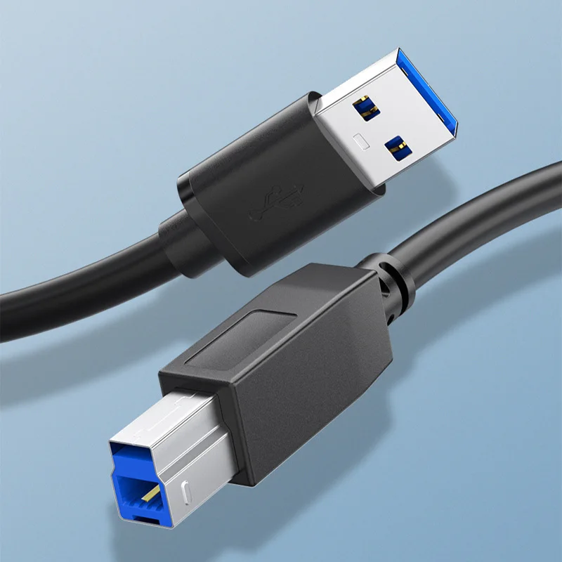 Cable USB tipo A a USB3.0 tipo B para impresora 3,0, puerto cuadrado de alta velocidad, conexión de ordenador de datos, 0,5 m, 1m, 1,5m, 2m, 3m, 5m, impresora 3,0
