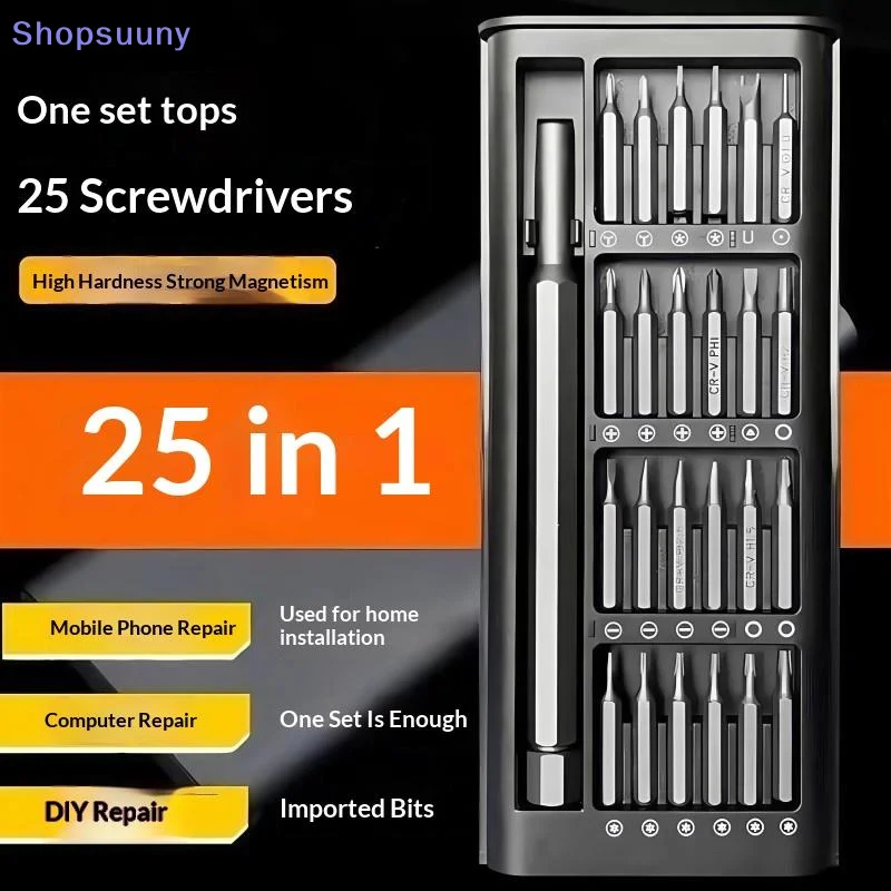 [SU]25-in-1 Mini Screwdriver Set Flathead And Crosshead Small Screwdrivers For Electronics Precision Repair Tools[SU]