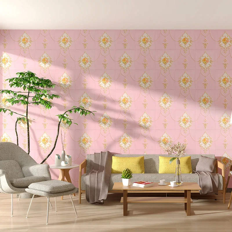 3d wall sticker wallpaper self-adhesive bedroom warm living room background wall bedside wallpaper moisture-proof foam sticker