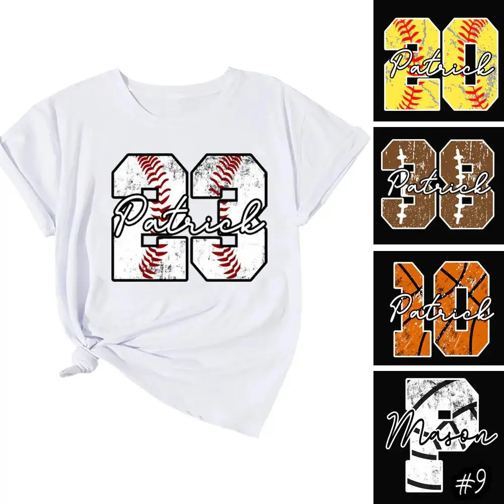 

Custom Name Number Baseball Unisex Shirt Football Soccer Basketball Lover Design Shirt Daily Casual Unique Short Sleeve Shirts