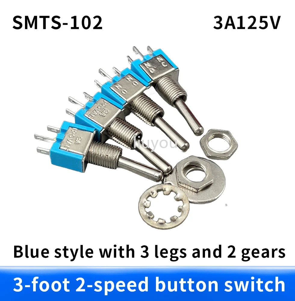 SMTS 102 Interruptor, 3 Pinos, Micro Rocker de 2 Posições, Engrenagem, 6A125V, AC, 10PCs, 5PCs