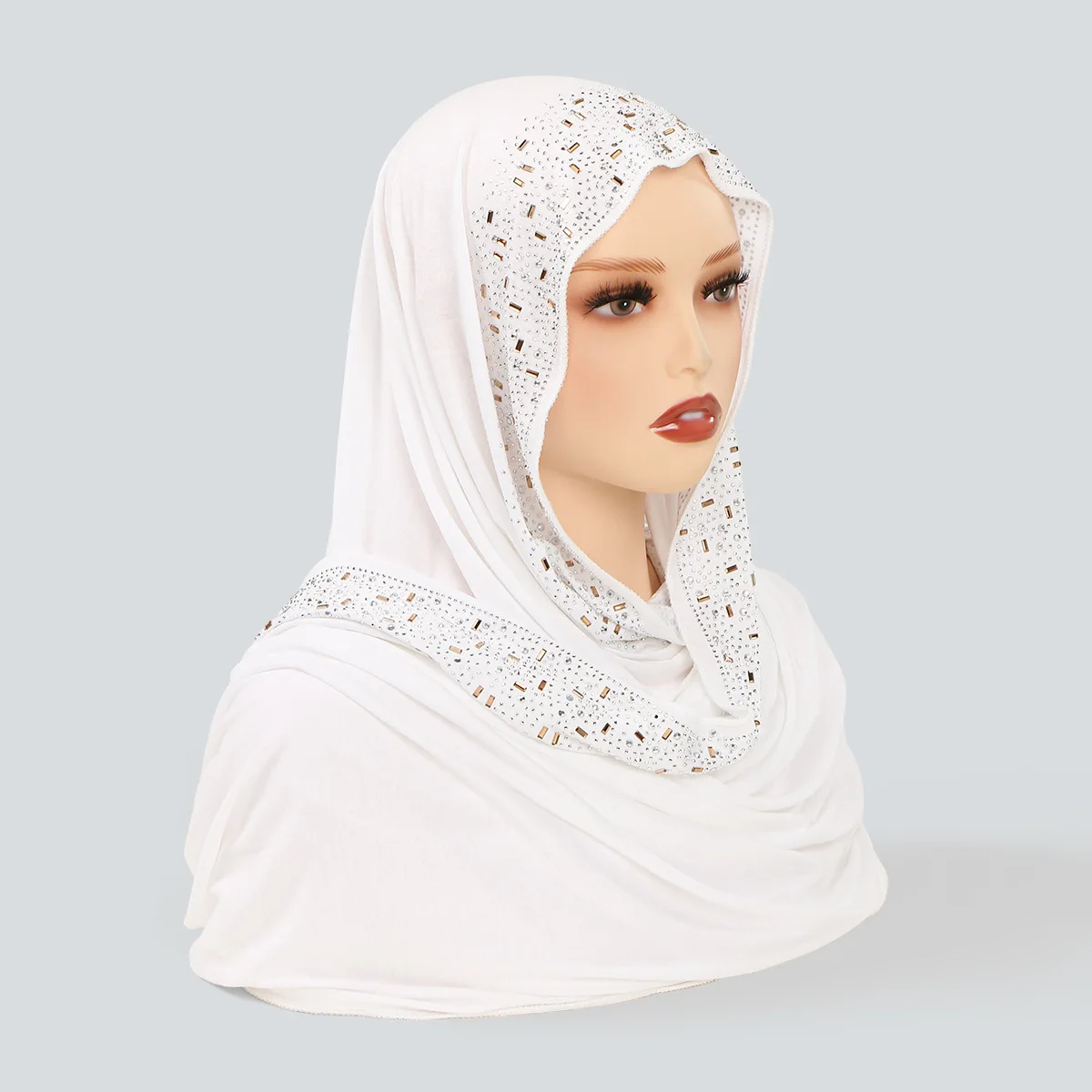 Mode Diamanten Lange Sjaal Vrouwen Moslim Hijab Sjaals Zachte Tulband Sjaal Hoofdband Bandana Bufanda Wraps Foulard Turbante Mujer
