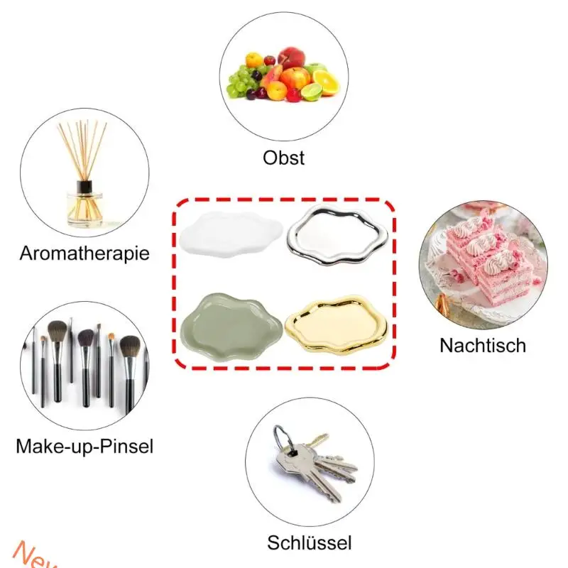 ハンドクラフトセラミッククラウド型プレート装飾ジュエリーストレージソリューション