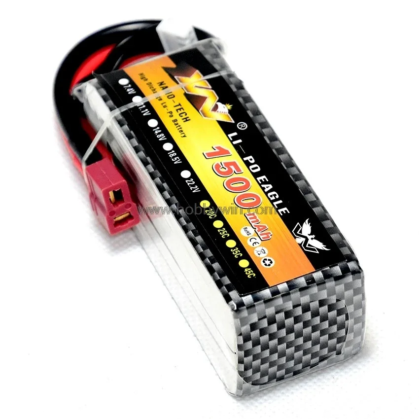 

14.8V/4S 1500mAh 30C LiPO Battery Burst 30C Lipolymer power optional XT60 & T-plug