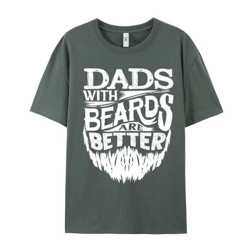 T-shirt manches courtes col rond homme, humoristique, famille, papas avec barbe sont meilleurs, tout coton, cadeau