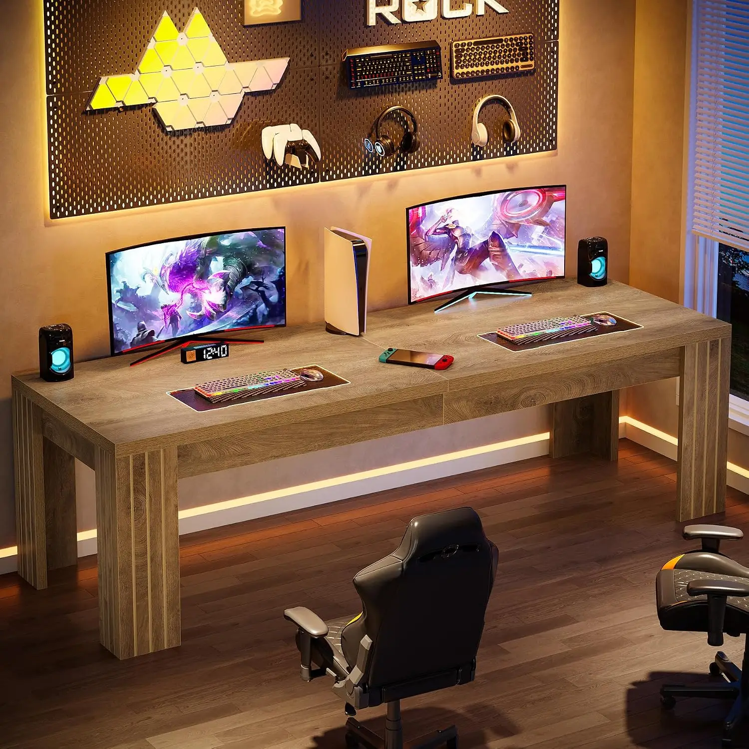 Extra Long Computer Desk Two Person Double Gaming Table Workstation Home Office 78.7 Inch, Customized