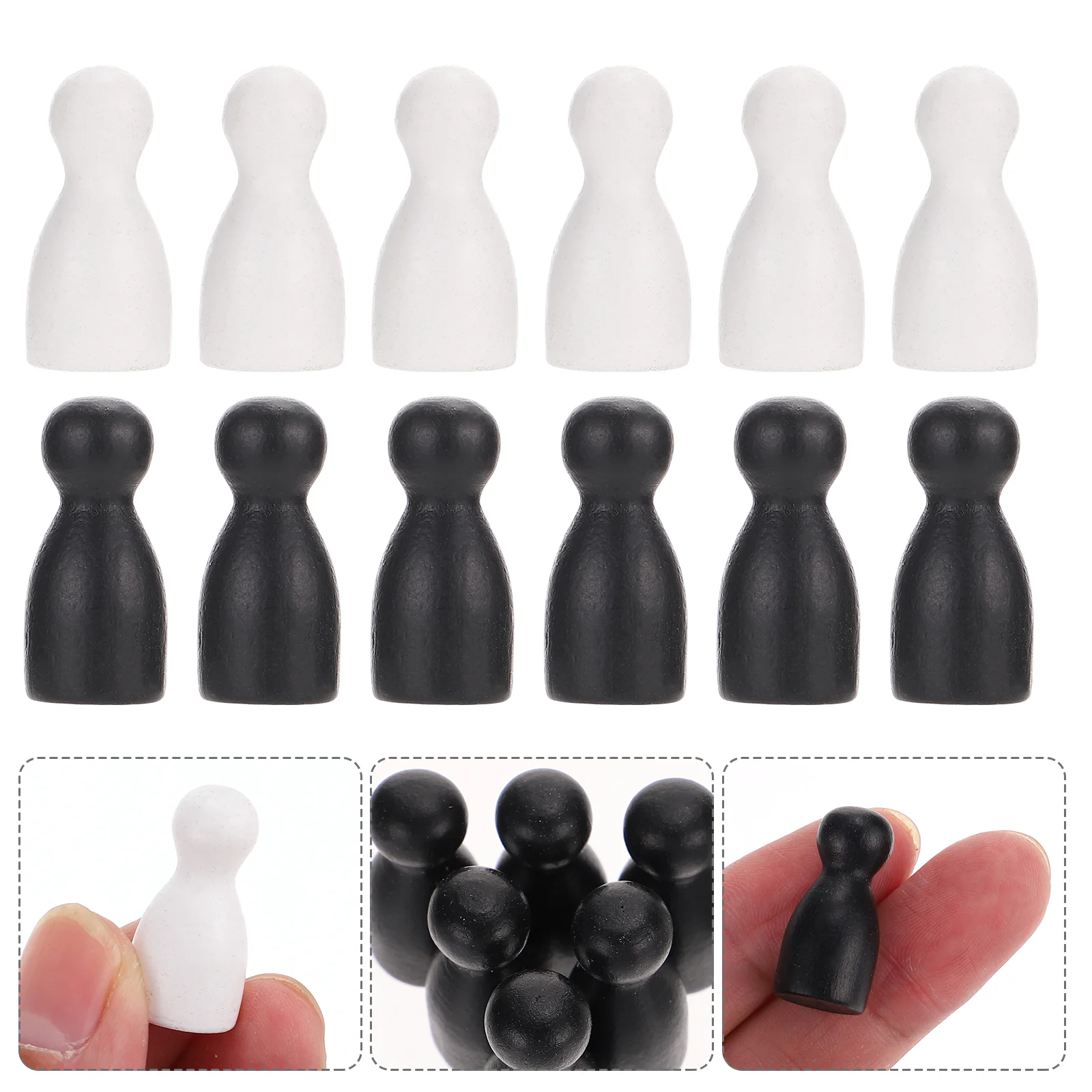 48pcs Wooden Chess Pieces Flight Chess Chessman Board Game Replacement Accessories