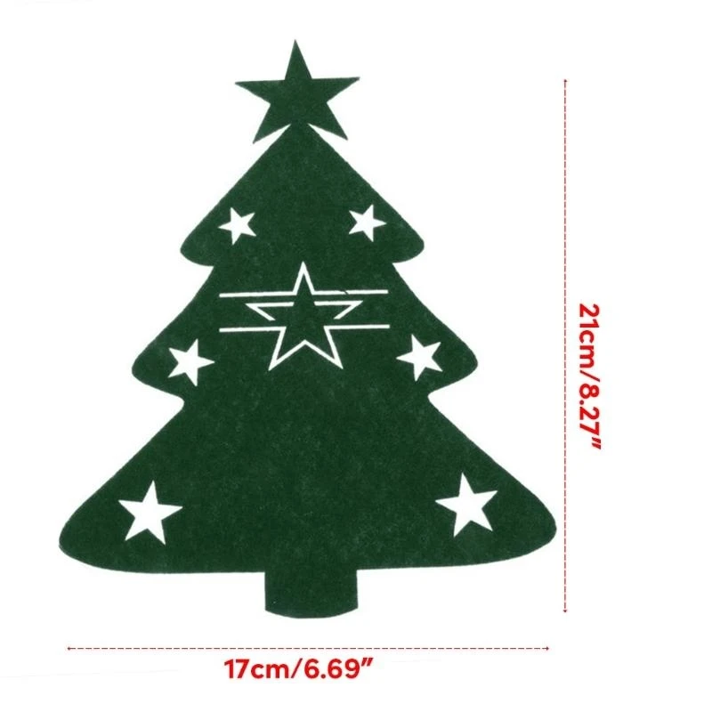4pcs Christmas Cutlery Holder Bags Christmas Tree Spoon Holder Pocket Knife Fork Bags Tableware Organizers Table high quality view 6