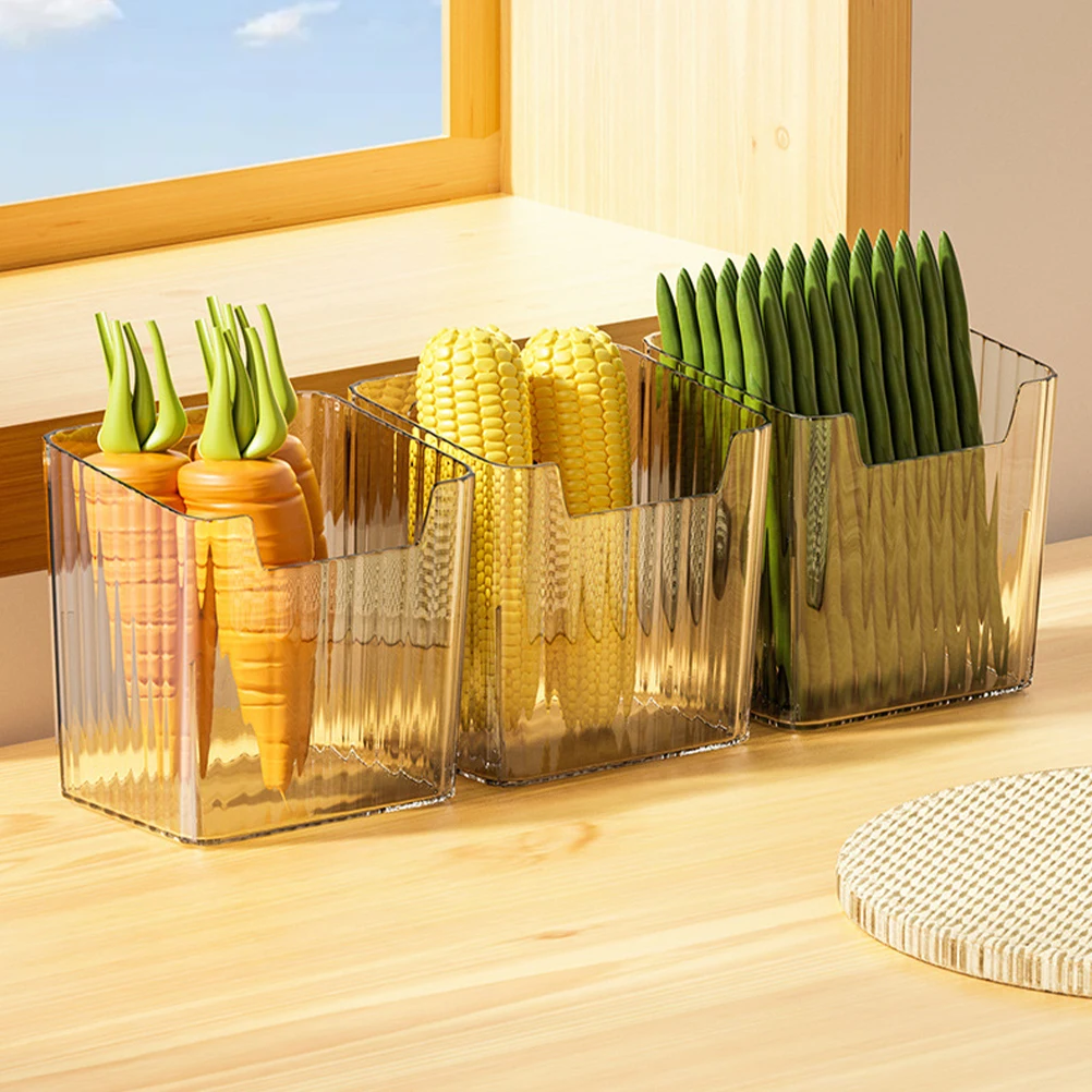 

2 Pcs Grey Refrigerator Storage Box Plastic Container Fridge Sauce Bag Holder Vegetable Crisper Food Boxes Kitchen Pantry
