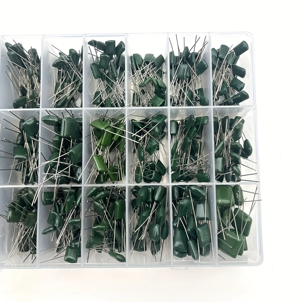 700PCS/lot 24Value Capacitor kit 100V 2A221J to 2A474J Polyester Film Capacitor Assorted Kit 0.47nF 0.68nF 1nF 2.2nF Capacitors