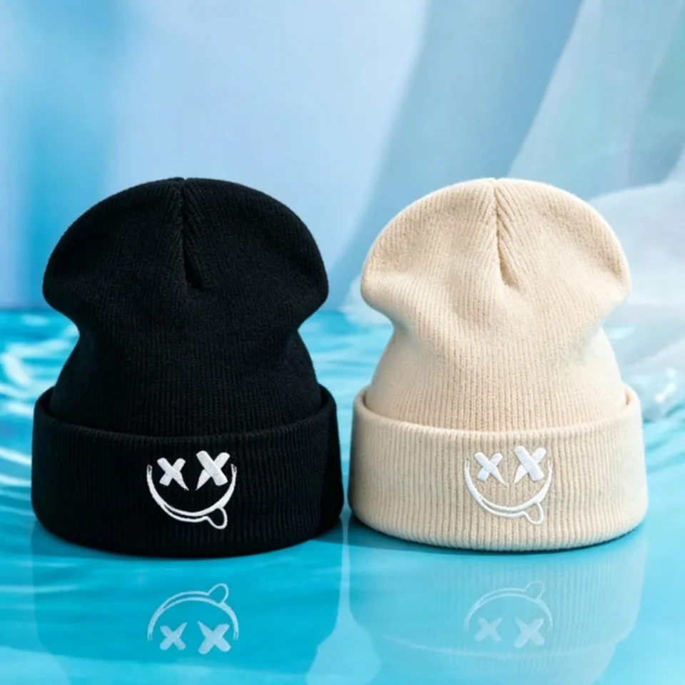 1Pc/2pcs/3pcs Acrylic Embroidered Winter Beanie Cap, Knit Hat for Autumn, Unisex Outdoor Casual Hat, image 9