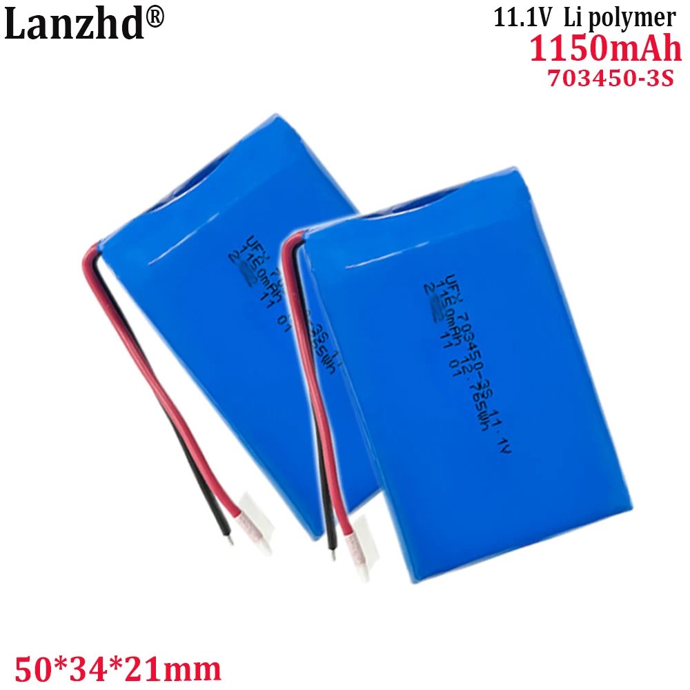 703450-3S 11.1V li Polymer Lithium battery  1150mAh For scanner hand warmer heater battery