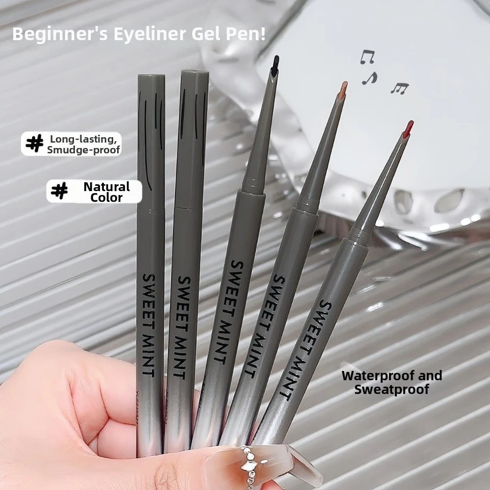 Matte Finish Rose Red Eyeliner Waterproof Formula Silky Smooth Lying Silkworm Eyeliner Long-lasting Easy To Color - view 4