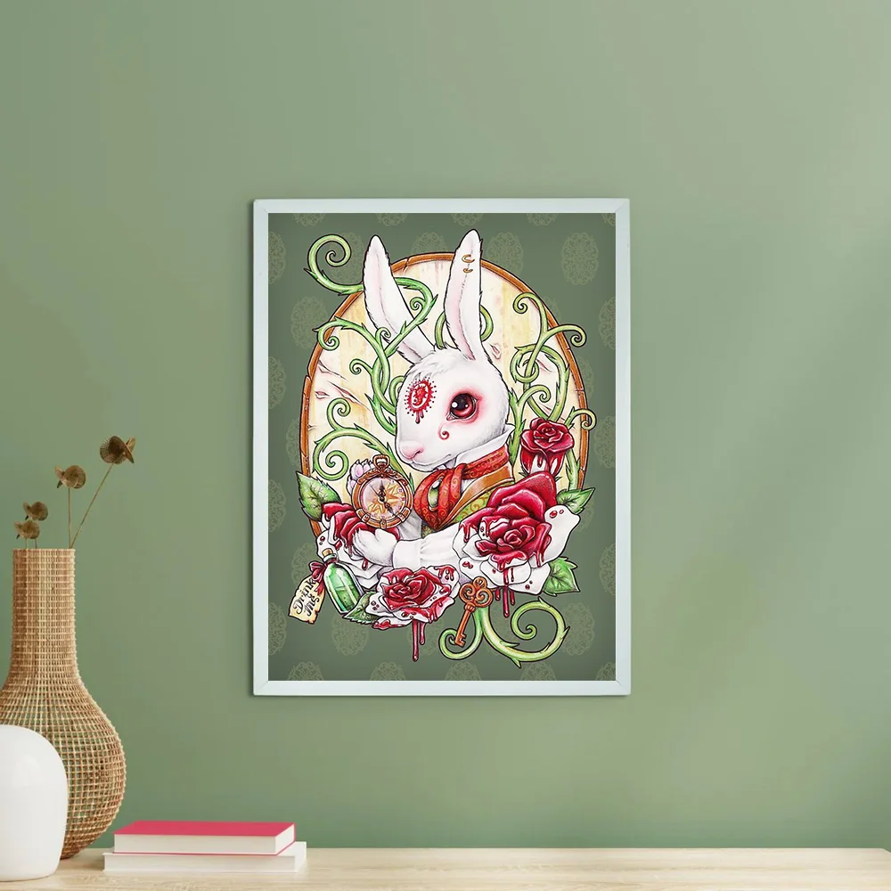 غريب الأطوار أليس في بلاد العجائب قماش الفن السريالي جدار ديكور الخيال صورة هدية فريدة ديكور المنزل فن البوب قماش طباعة