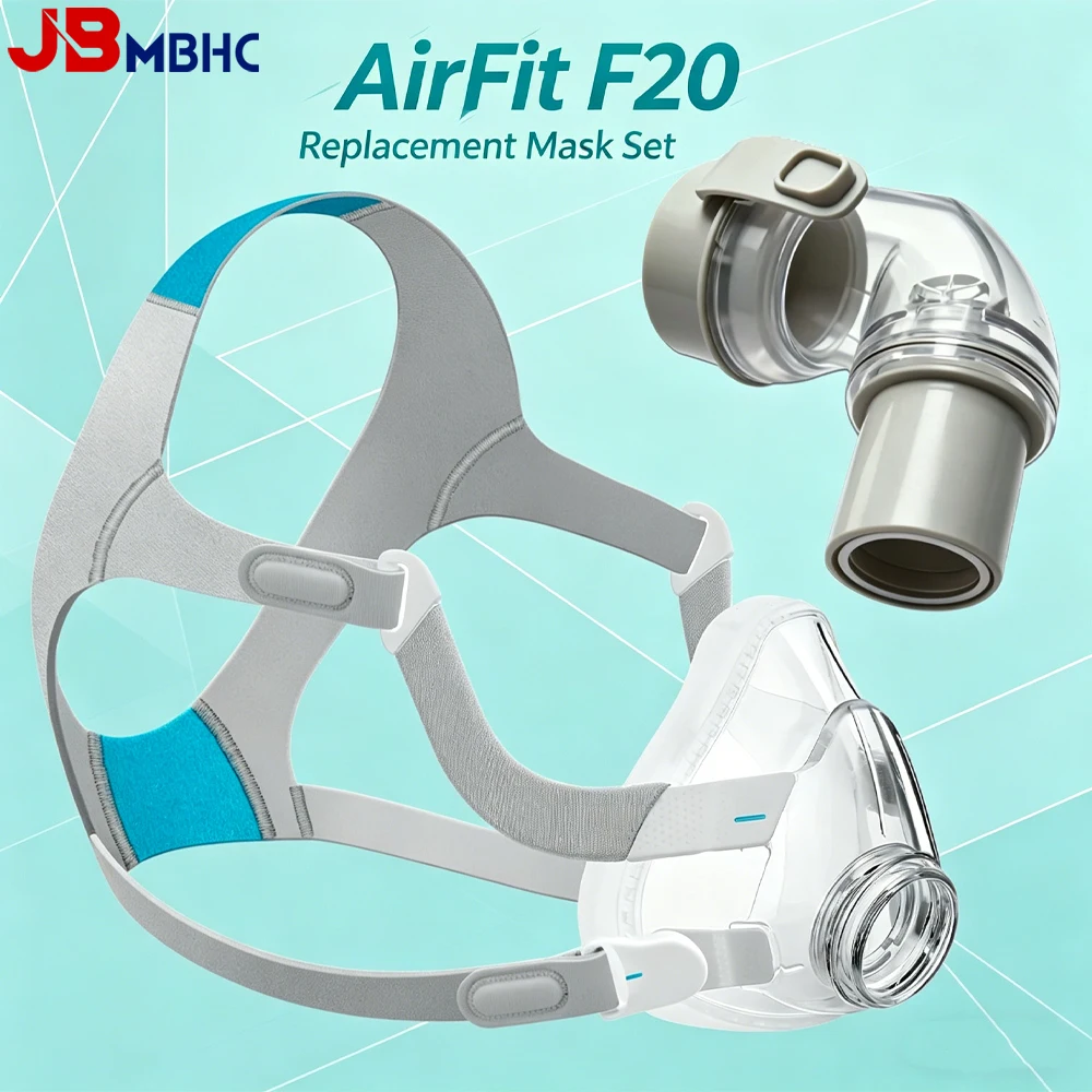 

Сменный комплект маски F20 для CPAP-аппаратов AirFit F20: силиконовая подушка, рамка, крепление на голову, зажимы и соединительный уголок, идеальная посадка.