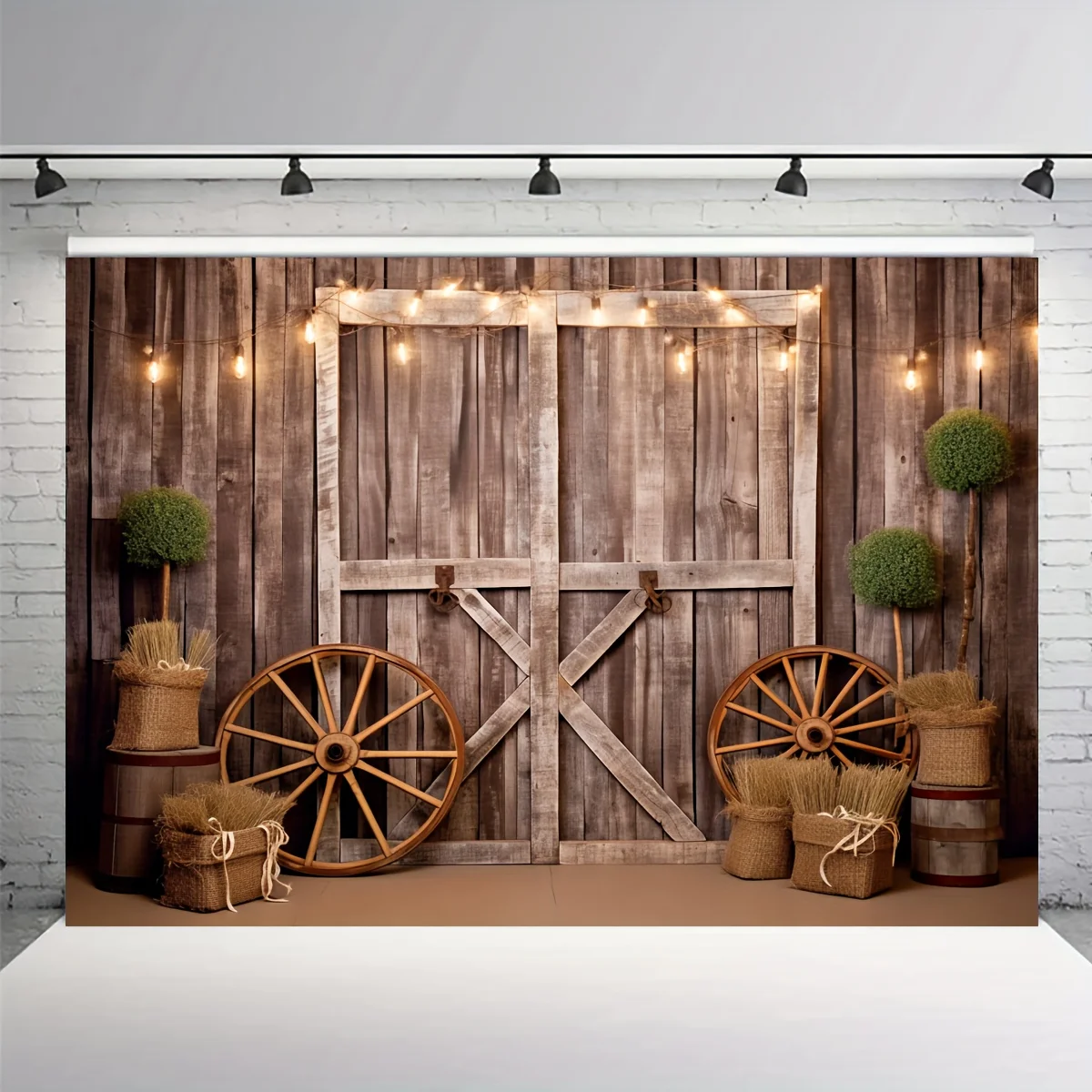 Western Cowboy background portrait photography picture Wild West Wooden house barn door retro kid