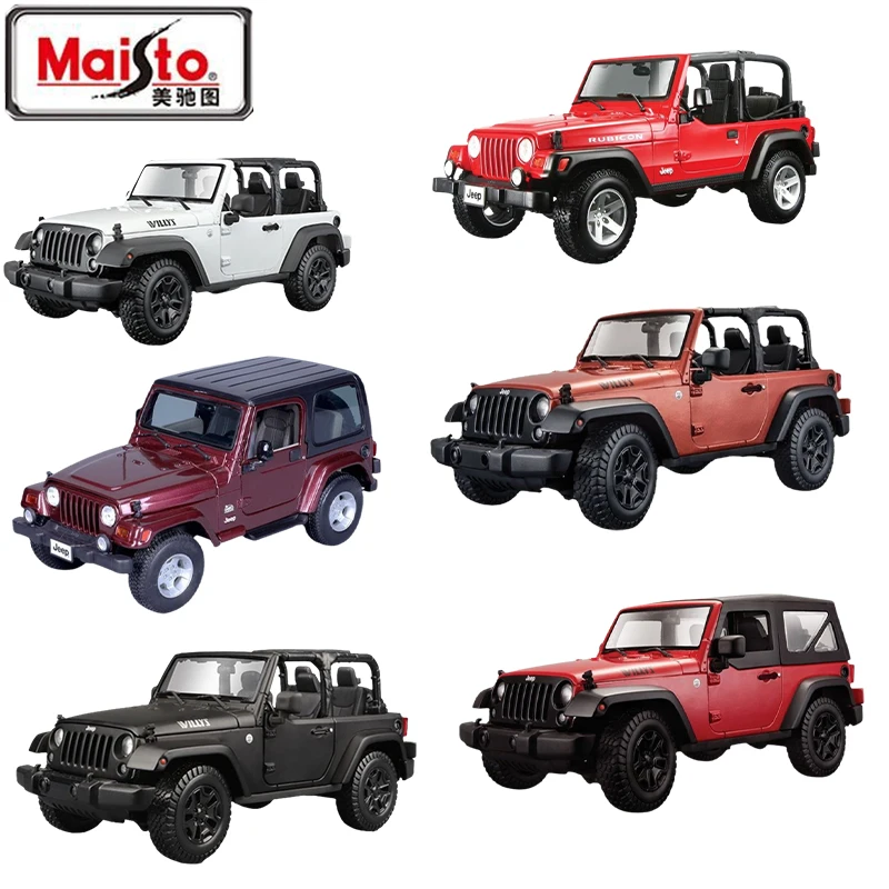 

Maisto Original Genuine 1/18 Jepp Rubicon Car Model Jeep Car Model Toys Simulation Alloy Off-Road Vehicle Collection Ornaments