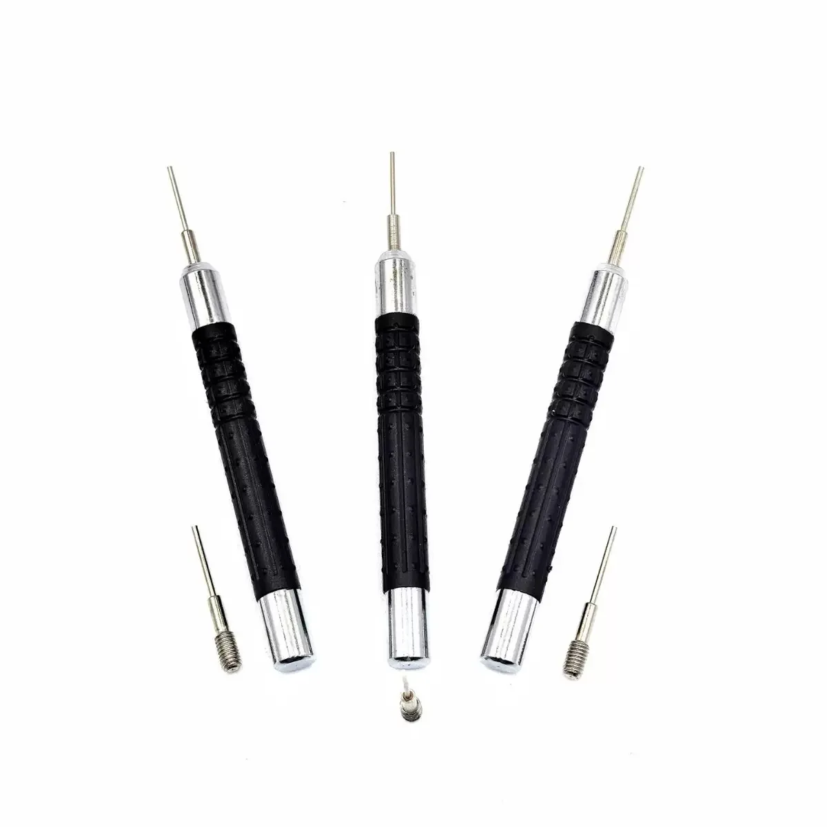 Watch Repair Tool Kit 3pcs Watch Band Removal Punch Set with Steel Handle, Anti-Slip Sleeve, and Large Spring Bar Pins