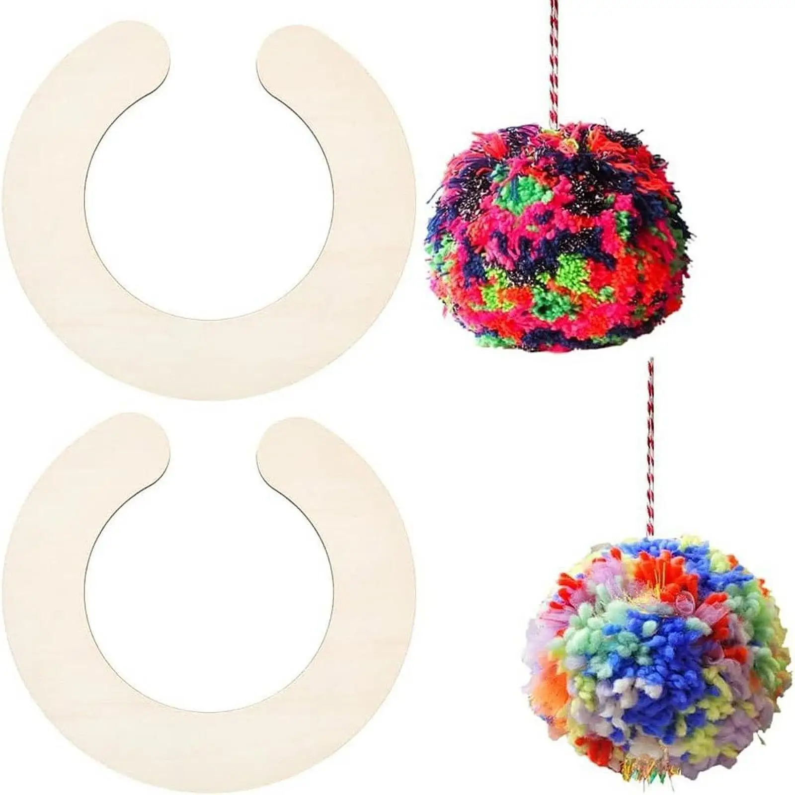 2 Pieces Fluffy Ball Weaver Craft Doll Making Kit Template for Wool Ball Making