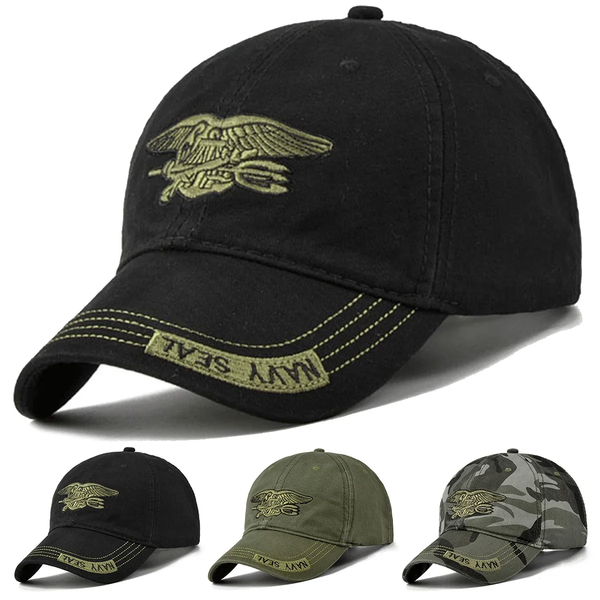 للجنسين البحرية ختم التطريز قبعات البيسبول ربيع الخريف في الهواء الطلق قابل للتعديل قبعات عادية واقية من الشمس قبعة قبعة رياضية