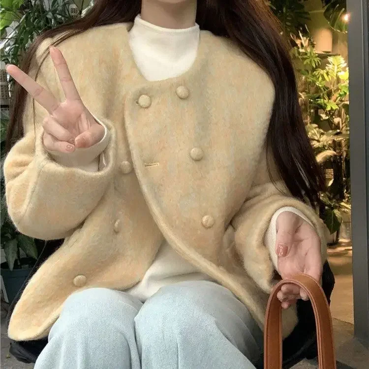 

Autumn Fragrance Woolen Coat Female 2024 New Slim Short Temperament High Sense Small Woolen Coat