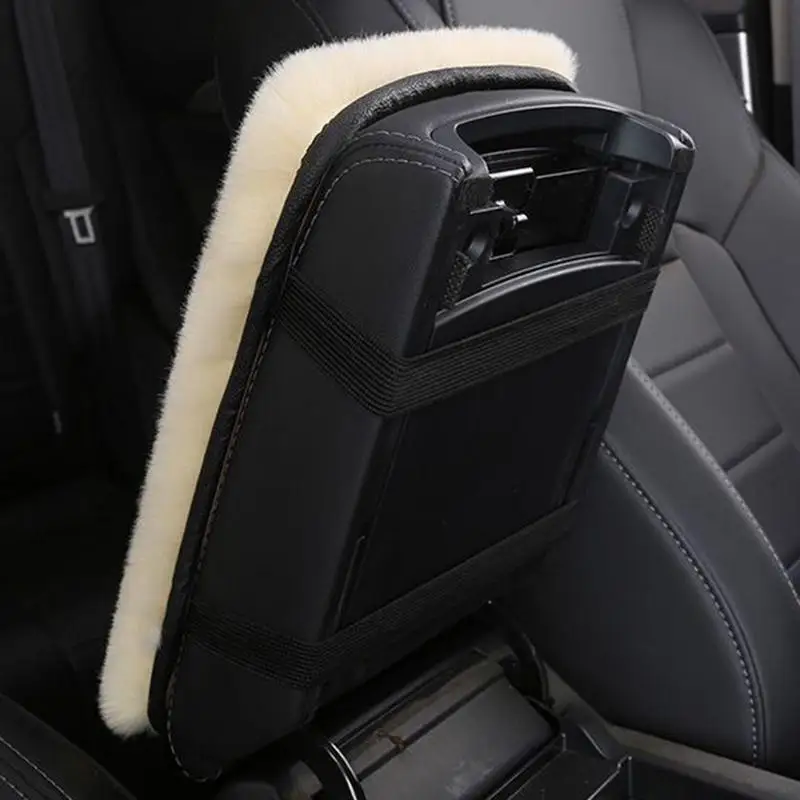 Car Armrest Box Mat Soft Plush Mat Armrest Box Pads Plush Comfort Armrest Box Pad Console Arm Rest Padded Cushion For Rvs Suvs