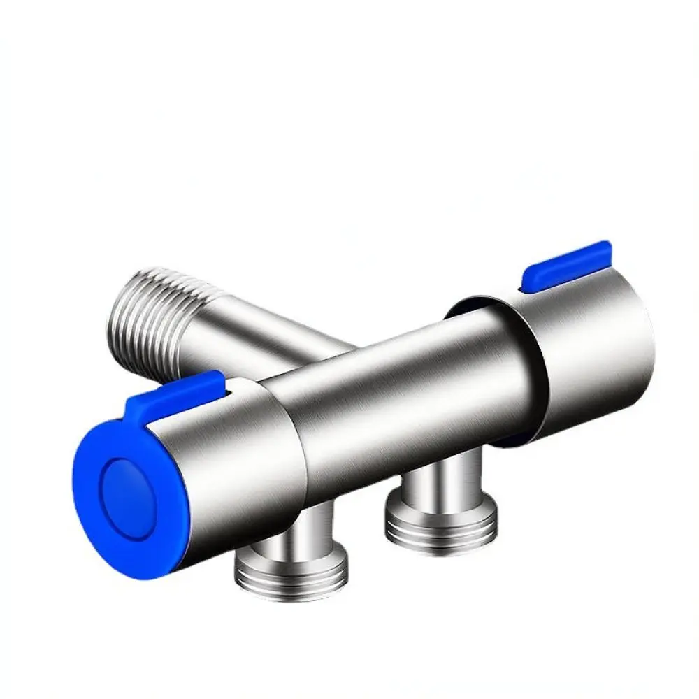 Durable Stainless Steel Angle Valve Dual Outlet Diverter For Washing Machine Toilet Bidet Dispenser Bathroom Valve