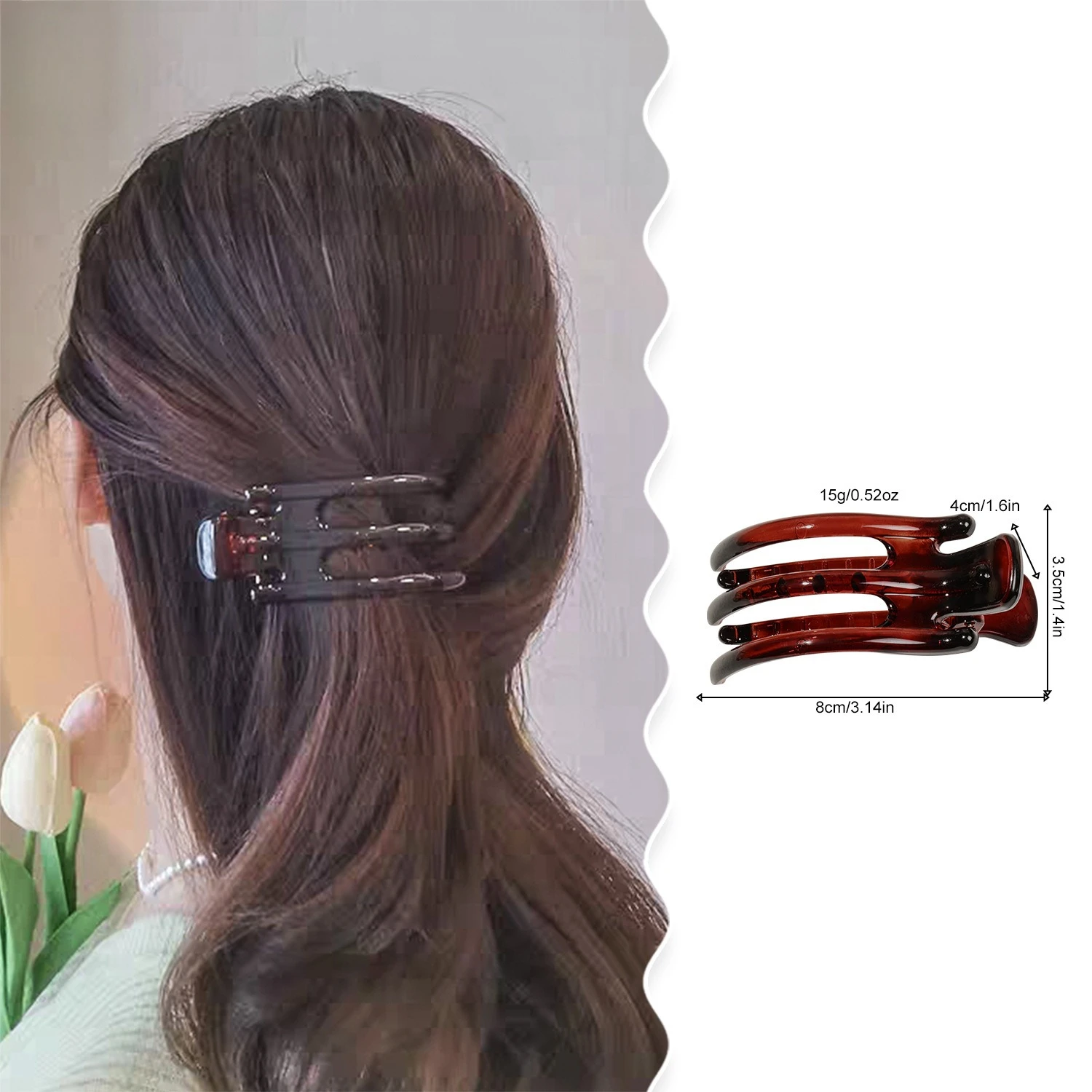 Acrylic Hair Claw Korean Simple Women Hair Crab Clamp Ponytail Holder Three Toothed Hairpin Fashion Non-slip Barrette Headwear