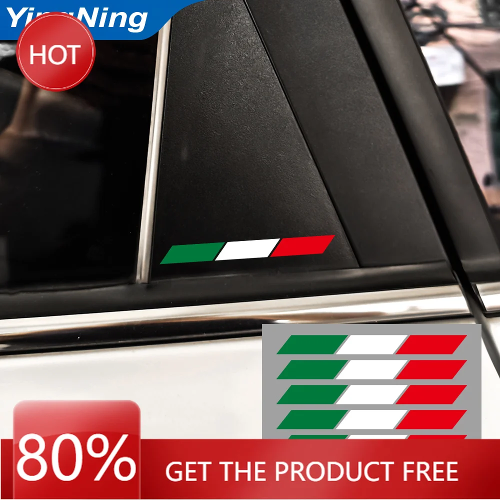 Hub Caps Italy Flag Car Sticker Italian Tricolor Stripe Decal For Fiat 500 Alfa Romeo Abarth Vespa Motorsport Vinyl Bumper Door