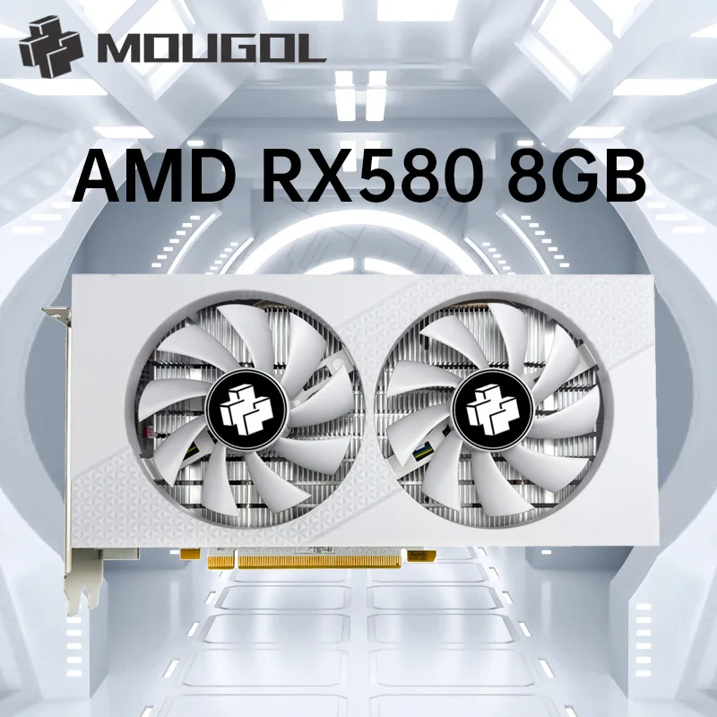 MOUGOL AMD Radeon RX580 8g graphics card GDDR5 memory video game PCIE3.0X16 DVI DP is suitable for desktop computer video cards