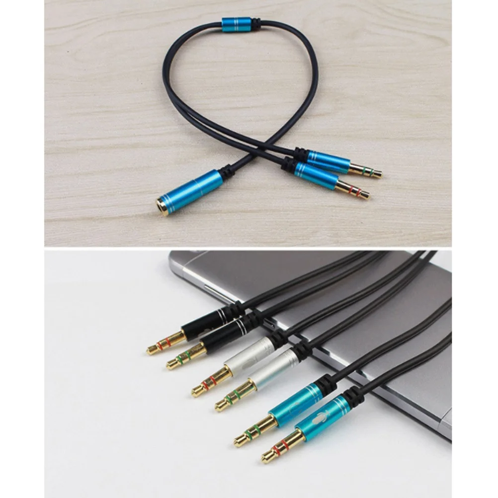 

1Pcs Headset Adapter 1 to 2 Male Ports Stereo Cable for Pc Laptop Book Phone High Quality Long Lasting Compatibility