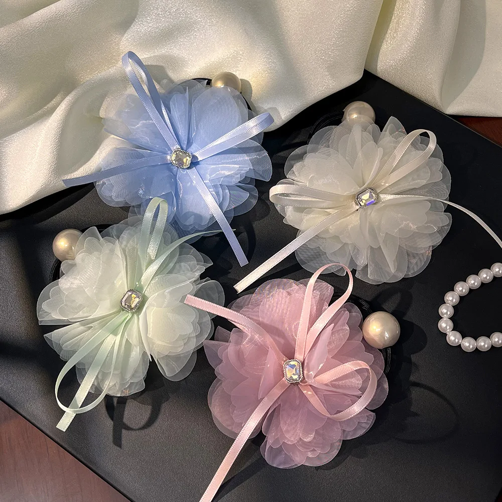 

Elegant Fabric Flower Hair Claw Clip Stylish Shark Clip for Women Sophisticated Hair Accessories with Floral Hair Rope