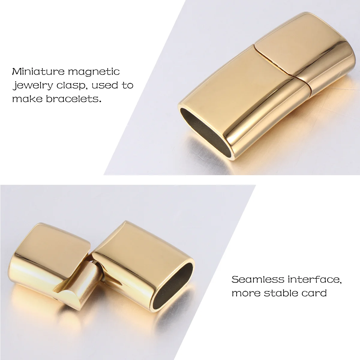 

10 pcs Stainless Steel Magnetic Buckle 316 Gold Plated Snap Hook For Bracelets Necklaces Straps Cord End Clasp Converter