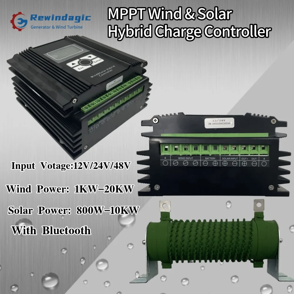 

MPPT 5000W 10KW Solar Wind & Solar Hybrid Charge Controller Premium Material 12V 24V & 48V For Wind Turbine Solar Panel