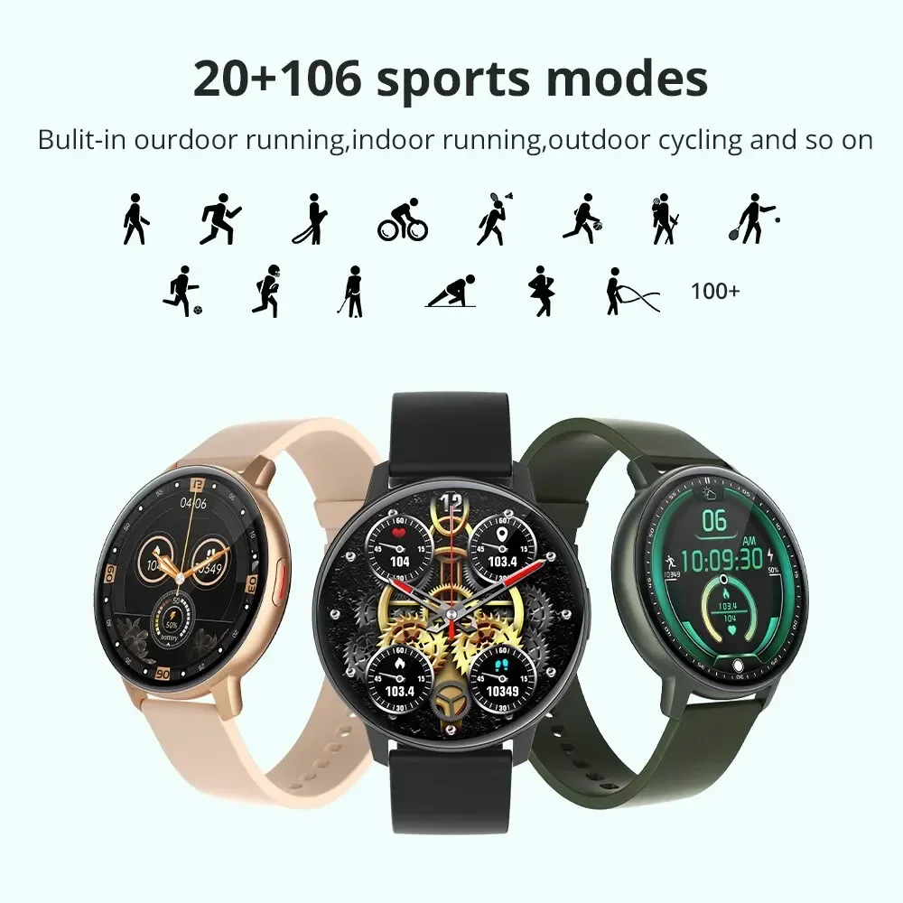 2024 Smartwatch - 1.43" AMOLED Screen 100+ Sports Modes  Long Endurance Display - for Men  Women Health Monitoring Computer