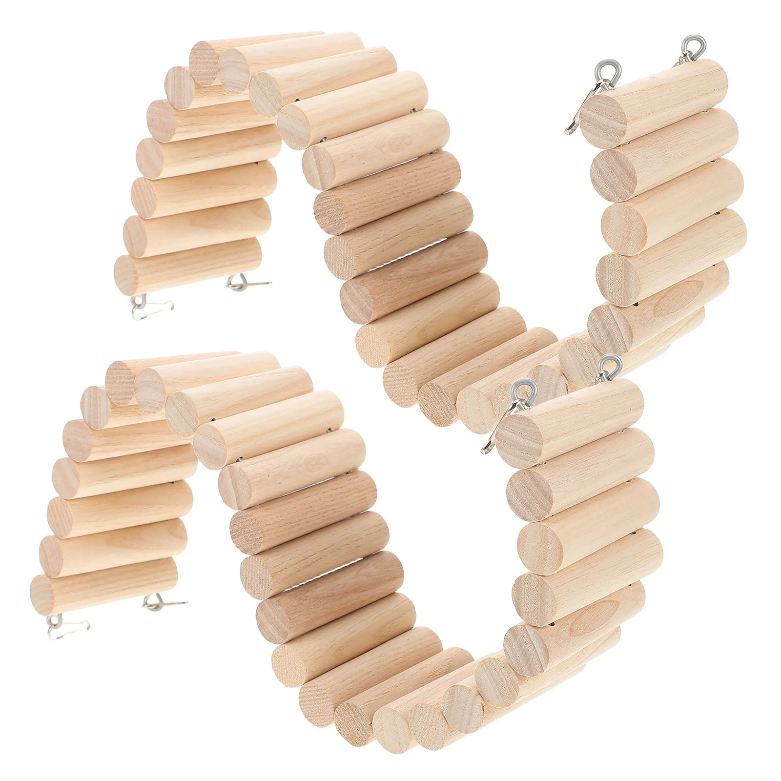 2Pcs Miniature Wooden Arch Bridge Ladder for Small Pets Sturdy Climbing Exploration Tool Detachable Hamster Gerbil Rat Cage
