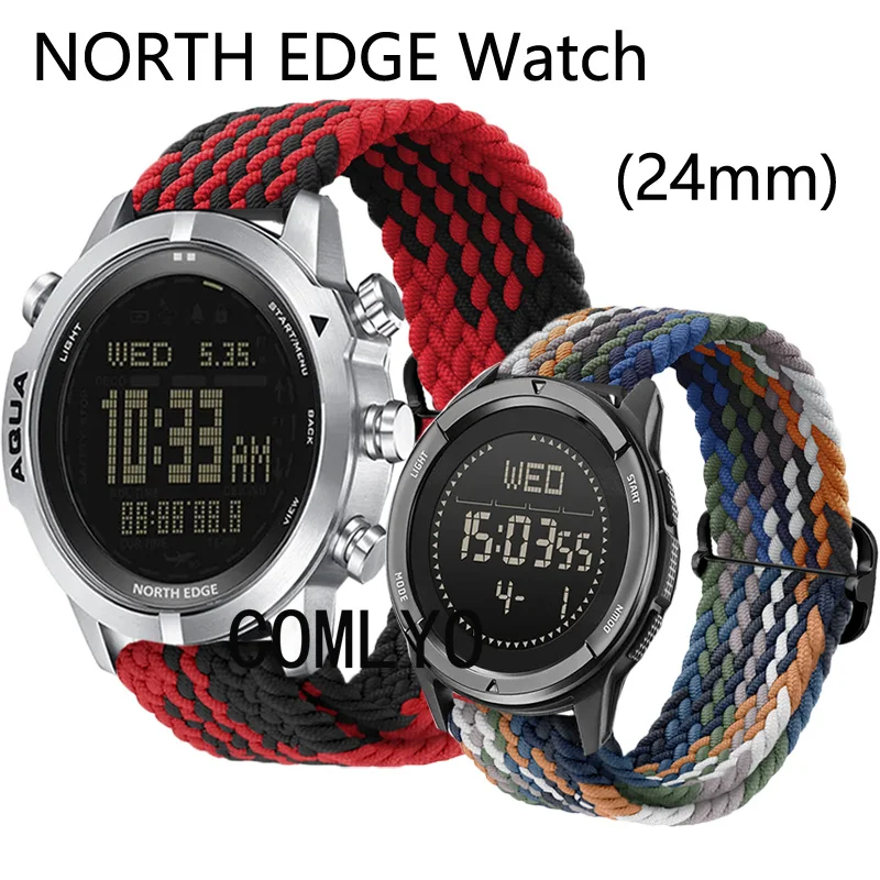 For NORTH EDGE ALPS APACHE 3 50MM EVOQUE 2 SmartWatch Strap Nylon Belt Adjustable Soft Breathable Wristband Men's Qatch Belt