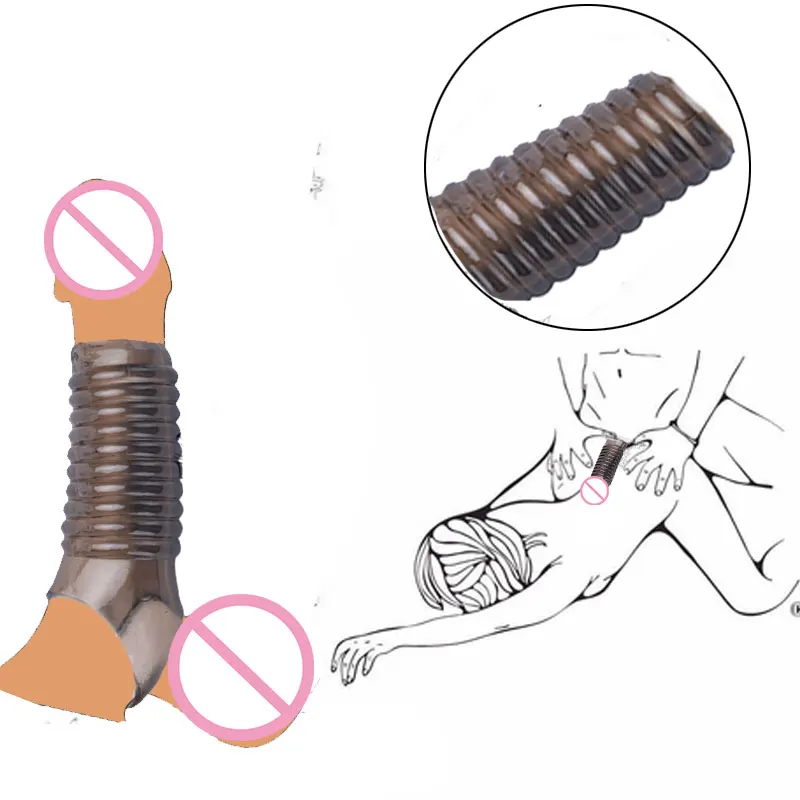 Silicon Lock Penis Ring Reusable With Spike Dotted Penis Sleeve Dildo Stronger Erection Stimulate G-spot Easy to clean 18+