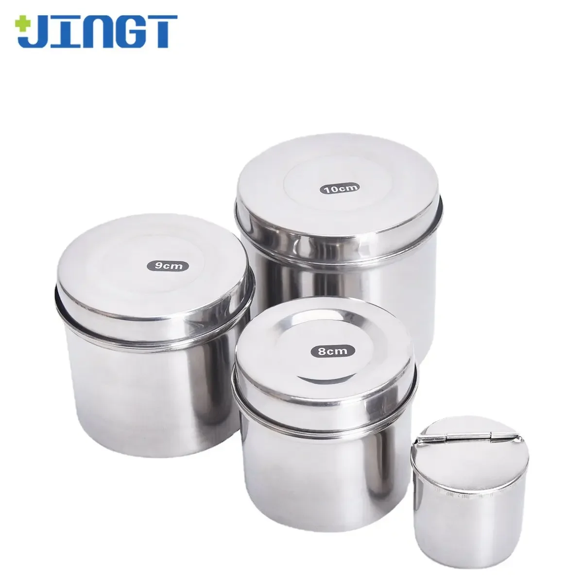 Dental Disinfection Box - Stainless Steel Cotton Tank for Alcohol Disinfection - Round Sterilization Jar for Dental Lab Equipmen