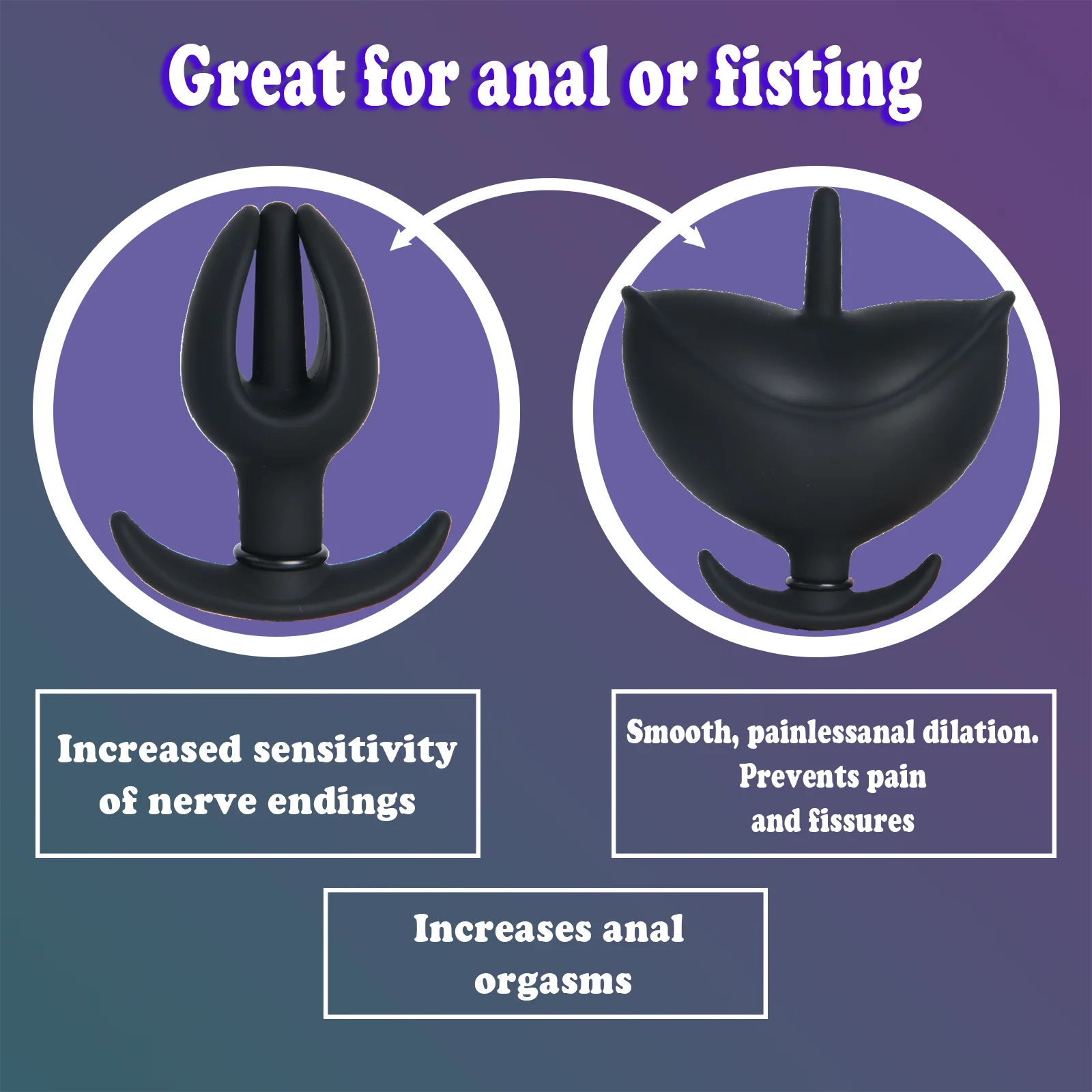 Inflatable Anal Plug Flower-Shape, Detachable Women Butt Plug for Outdoor Wear, Anus Dilator Expander, Prostate Massager for Men