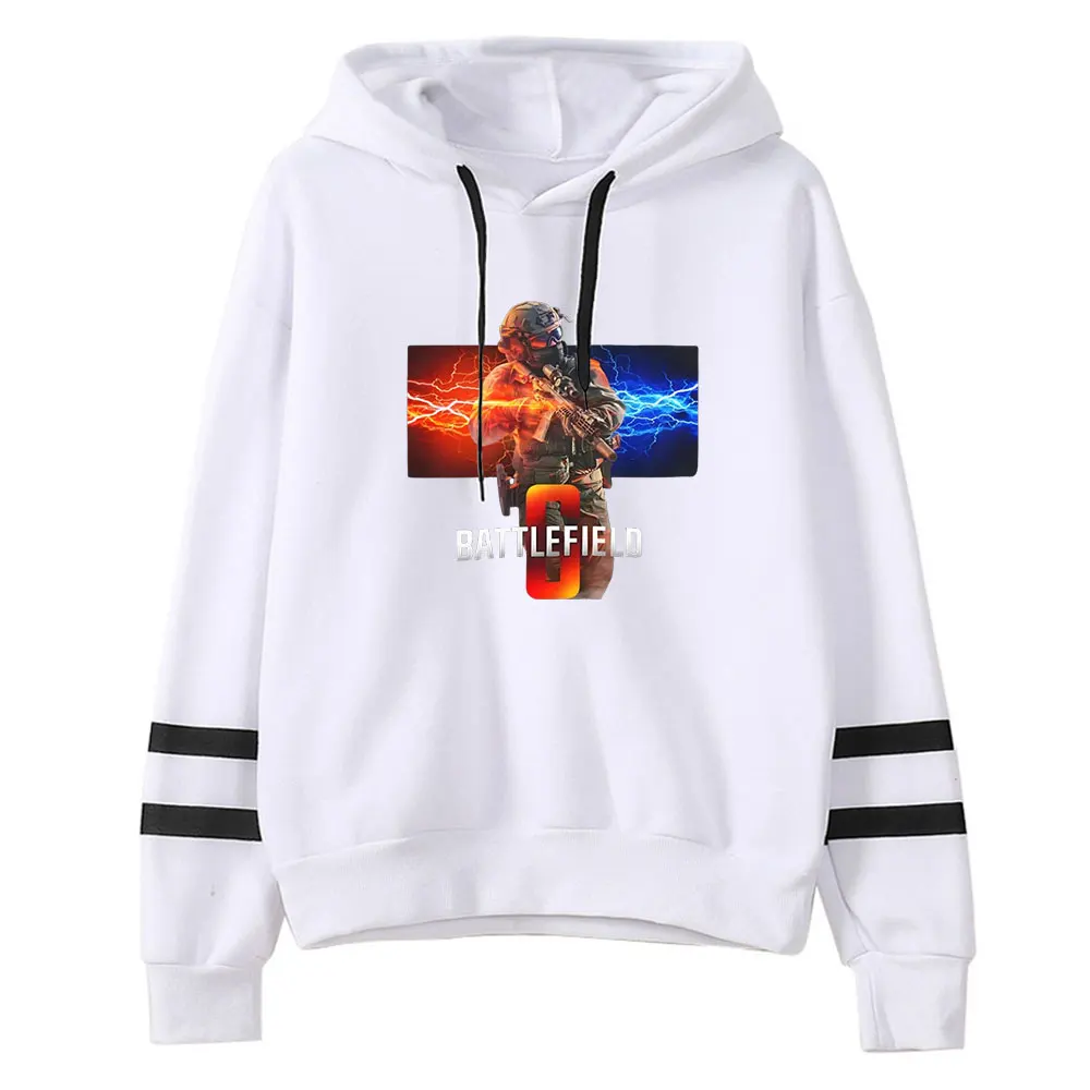 Battlefield 6 Merch Vintage 90s كنزة قطيفة موضة هوديي البلوز الرياضة البلوز الشارع الشهير البلوز