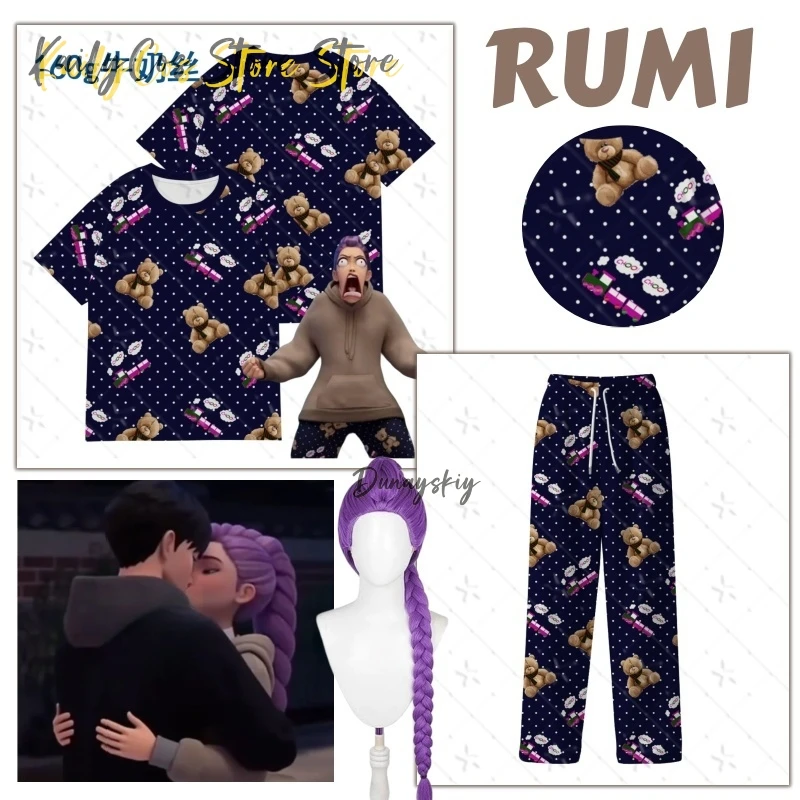 

Новинка 202, KPop Hunters, косплей RUMI, спальные штаны, костюмы для выступлений, брюки с героями мультфильмов, забавная уличная одежда, подарок для девочек в стиле аниме